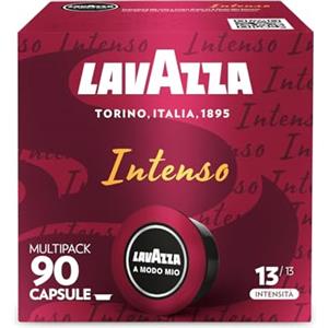 Lavazza A Modo Mio Espresso Intenso, 90 Capsule Caffè, per un Espresso con Note Aromatiche di Cacao e Spezie, Arabica e Robusta, Intensità 13/13, Tostatura Media, Confezione da 36 e 54 Capsule