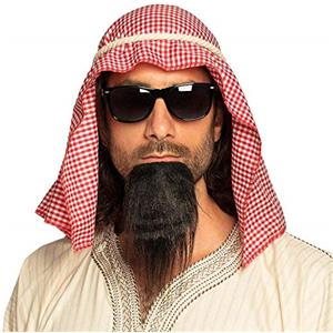 Boland 81034 - Set costume sceicco, bandana, corda, occhiali da festa, pizzetto, arabo, sultano, feste a tema, carnevale