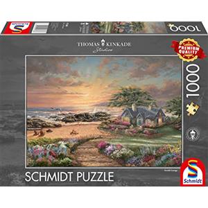 Schmidt Spiele Thomas Kinkade 57368 Seaside Cottage, Puzzle da 1000 pezzi