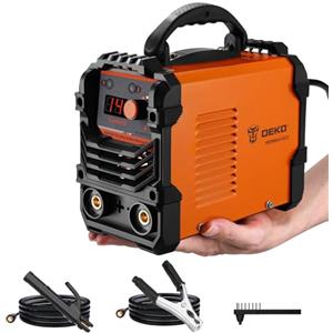 DEKO Mini saldatore a bastone：DEKO 140A 220V MMA ARC Welder per la riparazione a casa, saldatura dei metalli, fai da te, saldatrice portatile con tracolla regolabile per i saldatori