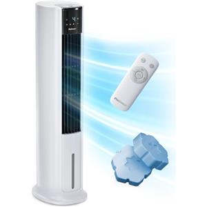 Pro Breeze OmniAir Climatizzatore Portatile Evaporativo a Torre 7 L - 105 cm, 3 velocità, telecomando, oscillazione automatica, timer, modalità sleep, naturale e umidificazione
