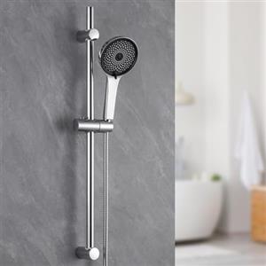 Auralum Colonna Doccia senza Miscelatore, Saliscendi Doccia 70cm con Doccetta 5 Geti, Asta Doccia con Soffione e Doccetta, Saliscendi Doccia Acciaio Inox con Supporto Doccia e Tubo Flessibile 1,5m