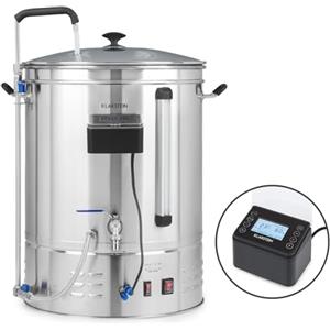 Klarstein Brauheld Pro Pentola per ammostamento, Impianto per birra, Volume: 70 litri, 100-3300 W, MemoryBrew: 11 fasi programmabili, Timer, 30-100 °C, Anti-Burn-Circulation, Acciaio inox