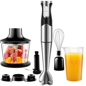 NWOUIIAY Frullatore a Immersione 1200W 6 in 1 Frullatore Tritatutto Multifunzionale con Acciao Inossidabile 304 Multifunzione Mixer Immersione con Turbo Presa Antiscivolo Velocità Regolabile
