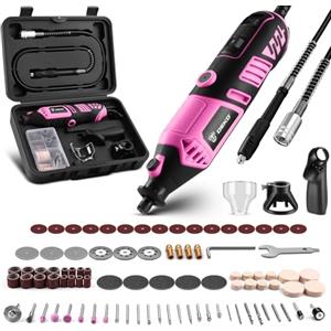 DEKOPRO Multiutensile Rotativo 126 pezzi: DEKO PRO Mini Trapano Elettrico per legno/metallo, set di macchine per trapano elettriche con albero flessibile per rettifica, incisione, lucidatura, pulizia