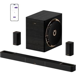 ULTIMEA Audio Surround Wireless Skywave X70 7.1.4 Canali per TV, Dolby Atmos, Soundbar da 980 W, Subwoofer Wireless da 10", Bassa Frequenza da 20 Hz, Amplificatore GaN, Pass-through HDR 4K