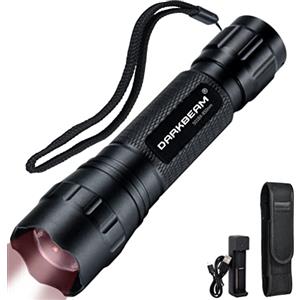 DARKBEAM Torcia infrarossi 850nm LED, Funzionare con Dispositivo a Visore Notturno IR, Ricaricabile Invisibile Tattica Torce Infrarosso Luce per Lunga distanza Caccia, Salvataggio, con Batteria, 501BX