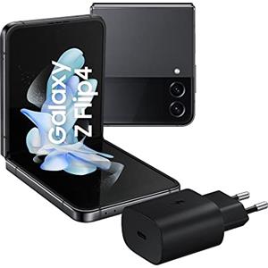 SAMSUNG Galaxy Z Flip4 Smartphone 5G, Caricatore incluso, Sim Free Android Telefono Pieghevole 256GB, Display Display Dynamic AMOLED 2X 6.7"/Super AMOLED 1.9"1,2 Grafite, 2022 [Versione Italiana]
