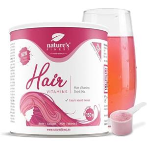 Nature's Finest Vitamine Per Capelli Sani e Forti - Accelera la Crescita dei Capelli, Alto Dosaggio di Biotina 450 μG - Arricchito con Collagene, Senza Zucchero - 150 g