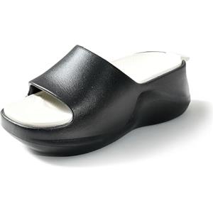 JOMIX Ciabatte Donna Estive Platform EVA 5 cm Sandali Estivi Chunky Comfort Pantofole Leggere Ammortizzate Antiscivolo Scarpe Aperte Casa Mare Tempo Libero Nero, 38/39