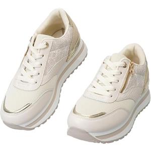 JOMIX Donna Basket Sportive Scarpe da Corsa Casual Leggere Sneaker Traspiranti Scarpe da Ginnastica Camminare Outdoor Jogging (BEIG,36)
