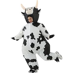 JASHKE Costume Gonfiabile Vestito Mucca Gonfiabile Costume Carnevale Gonfiabile Costumi Gonfiabili Adulti (Nera)