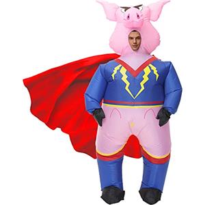 JASHKE Costume Maiale Gonfiabile Costumi Super Maiale Gonfiabili Adulti per Halloween Carnevale