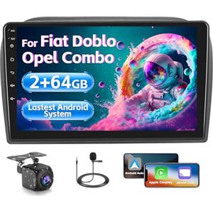 Inefala 2+64GB 9'' Android 15 Autoradio per Fiat Doblo/Opel Combo 2 DIN