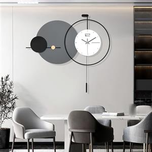 GSWBO Orologio da Parete Grande, Silenzioso Orologio da Muro Senza Ticchettio, Moderno Creativo Semplicità Art Deco per Soggiorno Camera da Letto Ufficio Cucina, 49 x 77 cm