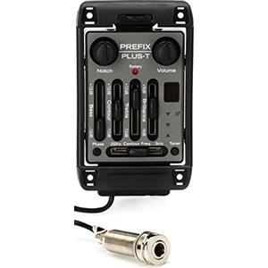 Fishman Prefix Plus-T Preamplificatore Onboard, Ampio Formato per Chitarra Acustica, Nero, Amplificatore a Stato Solido