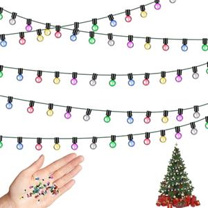 Trukafie 3 pezzi 100 cm gnomo accessori per Natale, casa delle bambole, gnomo catena luminosa in miniatura per decorazioni natalizie, casa delle bambole, mobili in miniatura, decorazione da giardino,