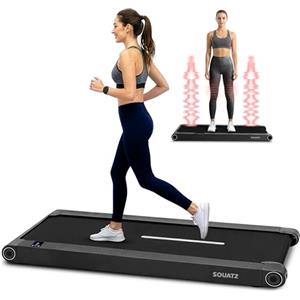 Squatz Tapis Roulant, Pieghevole, Tapis Roulant Salvaspazio, 2-in-1 Walking Pad con Vibrazione, Display LED, Nastro Antiscivolo, Motore Silenzioso 750W per Casa e Ufficio