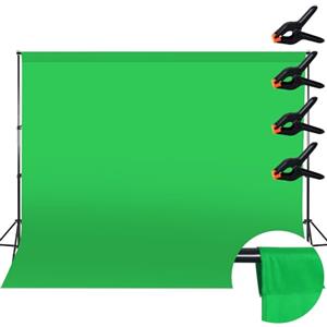 Wusboo Sfondo Foto Verde, 3M x 2M (9,8x6,6 piedi) Sfondo Fotografico Verde, Telo Green Screen con 4 Pinze di Fissaggio, Adatto per Fotografia, Streaming dal Vivo e Registrazioni Televisive