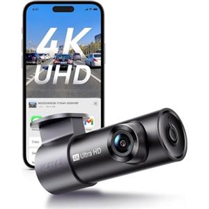 70mai Dash Cam Auto M310 Plus 4K, 2160P Mini Dashcam, 4K Telecamera Auto per Monitor di Parcheggio, Visione Notturna, WDR, Time-Lapse, Grandangolo, Sensore G, Registrazione In Loop, Controllo App