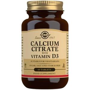 Solgar Cal-D-Citrato - Integratore di Calcio Citrato e Vitamina D3 per Ossa Sane - 60 Tavolette