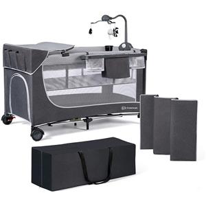 Kinderkraft Lettino da Campeggio con accessori LEODY grigio