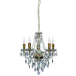 Reality Leuchten Lampadario R1107-03, 5 Luci, Ottone Lucido, Diametro 52 cm, E14, 40 W