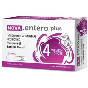 NOVA ARGENTIA Nova Entero - Integratore Probiotico con 4 Miliardi di Spore di Bacillus Clausii - 20 Flaconcini da 5 ml