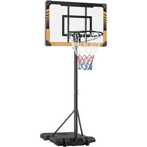 Yaheetech Canestro Basket Esterno Interno Camera Portatile con Colonna Tabellone Canestro Altezza Regolabile 226-256 cm