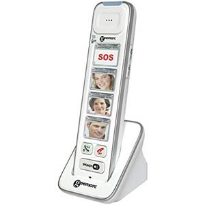 Geemarc Photodect 295 - Microtelefono Aggiuntivo con Tasti Foto Personalizzabili per la Gamma Amplidect 295 - Base Principale Necessaria - Perdita Uditiva da Bassa a Media - Versione IT