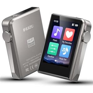 Ruizu 64GB HiFi Lettore MP3，DAC DSD Custodia in Lega di Alluminio CNC, Schermo Touch 2, Lettore Audio Digitale Portatile, Riproduzione con Ripresa, Espandibile fino a 128GB