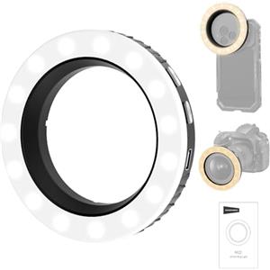 NEEWER BASICS Ring Light Filettato 67mm per Supporti/Custodie/Obiettivi per Telefono da 67mm, Luce Selfie LED Bicolore Ricaricabile CRI95+ per TikTok Rirpese Video Vlog Streaming Macro Fotografia, M22