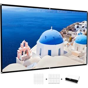 iTJQ Schermo Proiettore 100 Pollici 16:9 HD Telo Proiettore Anti Rughe Pieghevole Portatile Lavabile, Schermo Doppia Faccia, Schermo Proiezione Esterno per Casa Ufficio Eventi All`Aperto Teatro