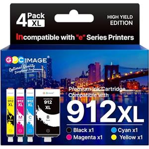 GPC Image Cartuccie d'inchiostro 912XL compatibili con HP 912 XL e HP Officejet Pro 8022 8010 8012 8014 8015 8020 8023 8024 8025 (4 pacchetti)