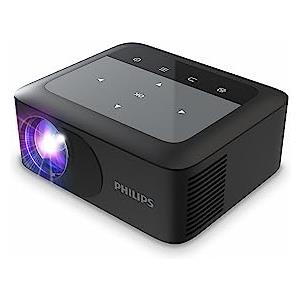 Philips NeoPix 110, Mini Videoproiettore, True HD 720p, Display 65, Duplicazione dello Schermo, Wi-Fi, Dual Band integrato, Connettività HDMI e USB, Nero