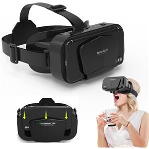 Hoorawwi Cuffie per realtà virtuale VR, mini visore VR per film 3D e videogiochi, occhiali VR per adulti e bambini, per iPhone 16, 15, 14, 13 Pro Max, Samsung Galaxy S25, S24, S23, S22, ecc