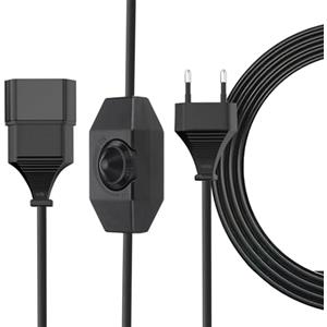 yivom 2M Cavo prolunga con spina europea, Cavo di prolunga per luce LED con dimmer e spina, Dimmer per Lampade a LED, Interruttore dimmer rotativo con prolunga, per lampadine dimmerabili