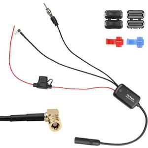 Aivane Amplificatore Antenna Autoradio DAB 12V Splitter Compatibile con Radio FM/AM, Auto Segnale Amplificatore Booster per Sony, Blaupunkt, Pioneer, SUV, Camping, ect