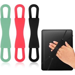 Lyreh 3 Pezzi Supporto da Polso per Kindle, Comodo Cintura di Lettura Estensibile per Tablet Accessori Lettura a Letto Adatto Dispositivi da 10,16-20,32 cm (Nero, Rosso, Verde)