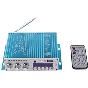 Fasizi Mini Bluetooth Hi-Fi Stereo Audio AMP Amplificatore Bass Booster MP4 12V Supporto FM MP3 TF USB Dvd per Auto Moto -Blu