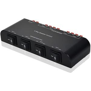 Adwits Selettore Switcher per 4 canali con morsettiera 200W RMS Max 100W commutabile, nero