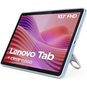 Lenovo Tab WUXGA Tablet 25,6 cm (10,1 pollici), MediaTek Helio G85, 4 GB RAM, 64 GB, 60 Hz, 2 altoparlanti, Wi-Fi 5, Bluetooth 5.3, Android 14, blu polare, custodia trasparente inclusa