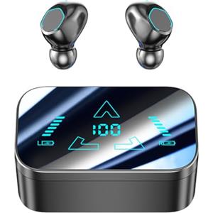 Bitstik Cuffie sportive senza fili a orecchio aperto Bluetooth Clip On Mini auricolari Cassa di ricarica sportive Conduzione ossea per allenamento Guida a piedi