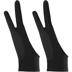 XinYangMao Guanti Antigrifo per Artisti Digitali 2 Pezzi, Guanti per Tavoletta Grafica a Due Dita in Tessuto Elasticizzato, Compatibili con Mano Destra e Sinistra per Display e Tavolette