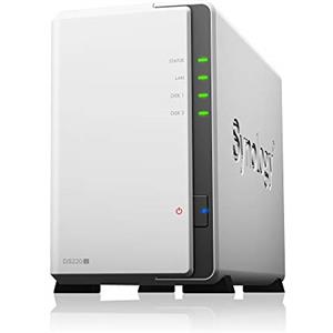 Synology Realtek RTD1296 (4x 1.4GHz), 512 MB DDR4, 2x 2.5/3.5, 2x, DS220J (512 MB DDR4, 2x 2.5/3.5, 2x USB 3.0, 1x RJ-45 2-bay 3.5 or 2.5 NAS server w/1.4GHz, 512MB RAM, 1xGigabit)