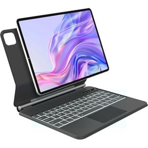 WINCHKING Magic Keyboard per iPad Air 11 pollici (M3/M2) 2025/2024, tastiera multi-trackpad per iPad Air 5/4 gen e Pro 11 4/3/2/1 Gen, illuminazione Bluetooth con layout Qwertz