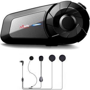 QSPORTPEAK MX1 Interfono Moto Bluetooth Coppia 800M 2 Persone Wireless Full Duplex con Bluetooth 5.0 Cancellazione del Rumore DSP&CVC Universale per Motociclismo