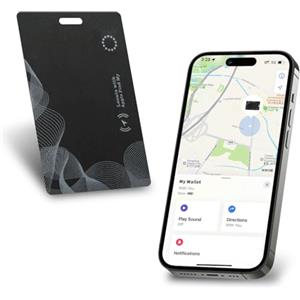 CHLOVOE Carta di monitoraggio del portafoglio con ricarica wireless, ricercatore sottile ricaricabile per Apple Find My, localizzatore di oggetti impermeabile IP68 per portafoglio, chiavi, bagagli