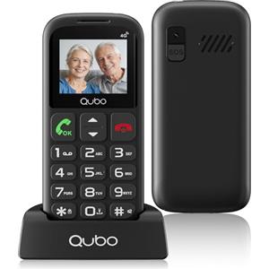 Qubo 4G Cellulare per Anziani 4G | Tasto SOS e Caricabatterie | Grandi Tasti e Schermo 1,77 | Torcia | Dual SIM | Compatibile con Tutte le Reti | Telefono Semplice