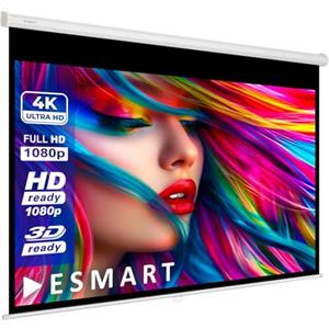 ESMART Economia EXR Schermo di rollo manuale 240 x 135 cm (108 ) | Formato 16: 9 | Schermo per proiezione proiettore home cinema Schermo per tende a rullo LCD LED
